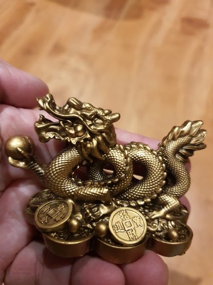 Small Golden Dragon Statue ~ Zodiac Animal