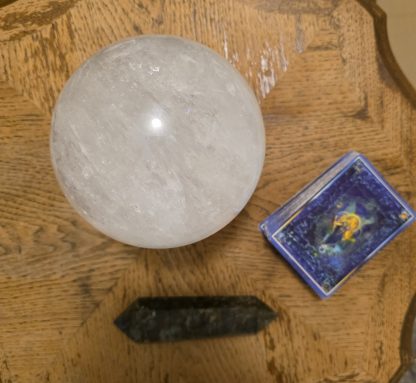 Clear Quartz Crystal Ball Healing Sphere for Energy, Clarity + More - Image 2