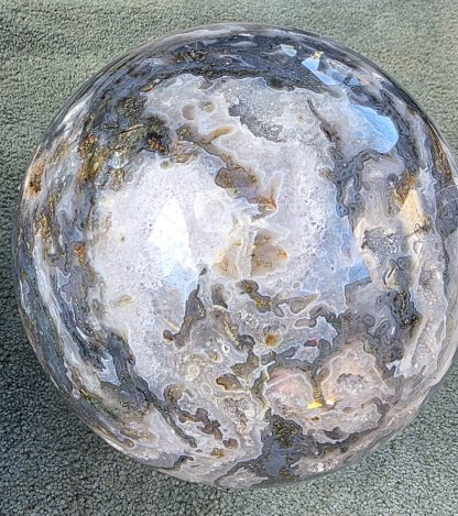 Exceptional Moss Agate Sphere 200mm Diameter Feature Piece - Image 9