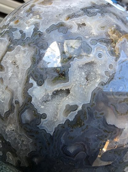 Exceptional Moss Agate Sphere 200mm Diameter Feature Piece - Image 10