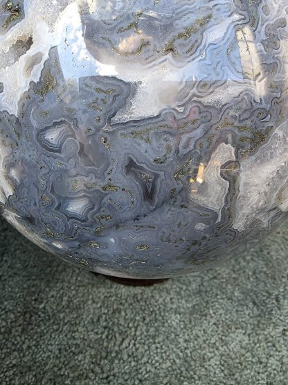 Exceptional Moss Agate Sphere 200mm Diameter Feature Piece - Image 11
