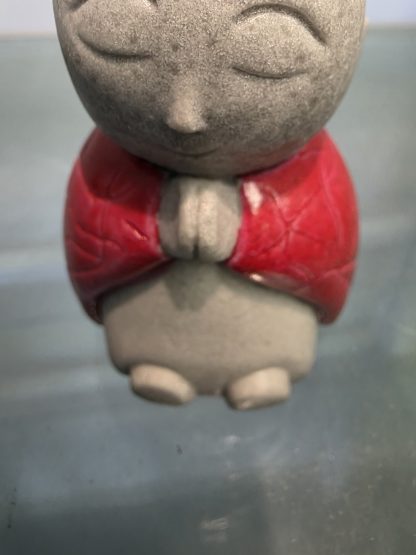 Praying Jizo Statue – Baby Soul Keeper (Red Coat, Medium) - Image 6