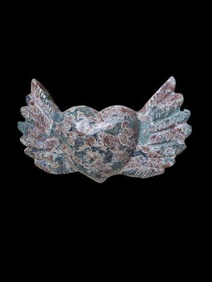 Ocean Jasper Heart with Wings
