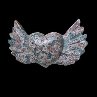 Ocean Jasper Heart with Wings